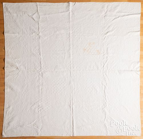 Pennsylvania white on white quilt, 19th c.