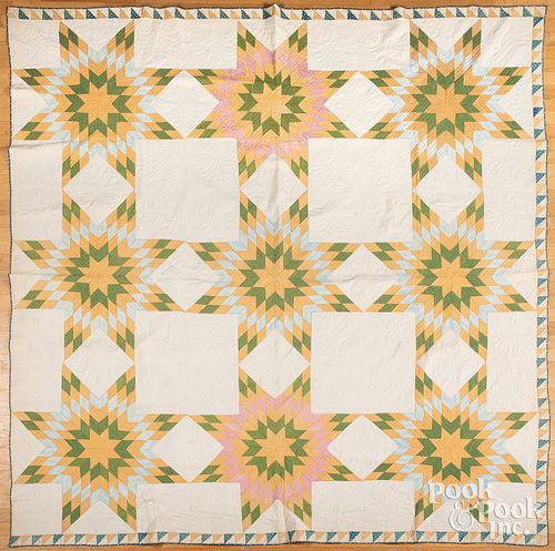 Large Pennsylvania patchwork connecting star quilt