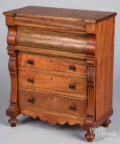 Miniature transitional Empire chest of drawers