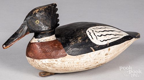Jimmy Bowden carved and painted merganser decoy