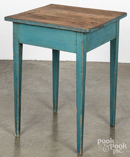 Painted pine end table, 19th c.