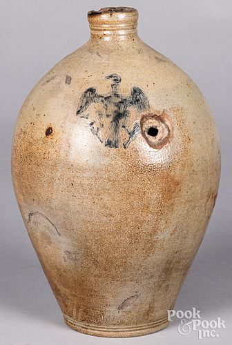 American stoneware ovoid jug, early 19th c.