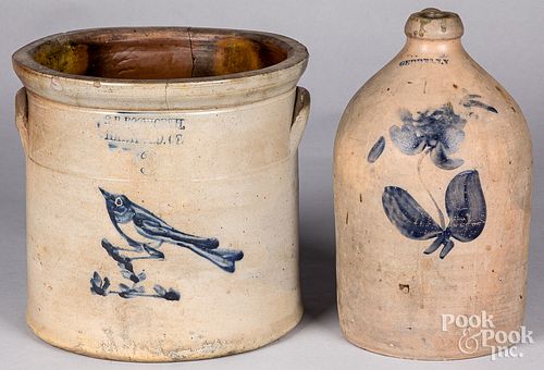 Two pieces of stoneware, 19th c.