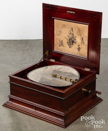 Regina mahogany music box, 19th c.