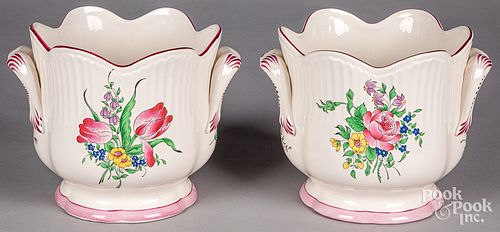Pair of French Luneville vases