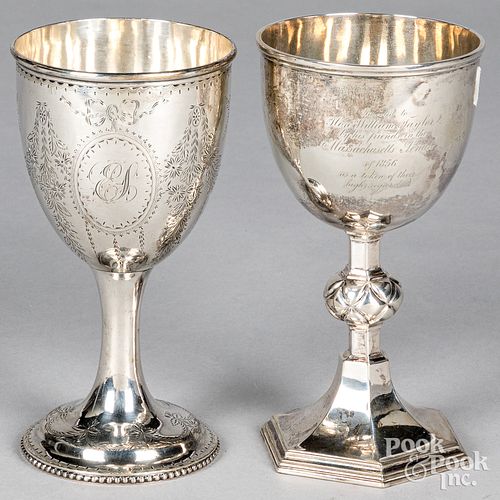 Two coin silver chalices