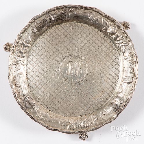 Kirk & Sons sterling silver repousse waiter