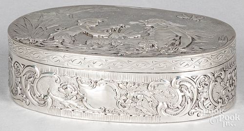 Continental repousse silver dresser box