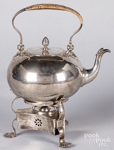 English silver hot water kettle