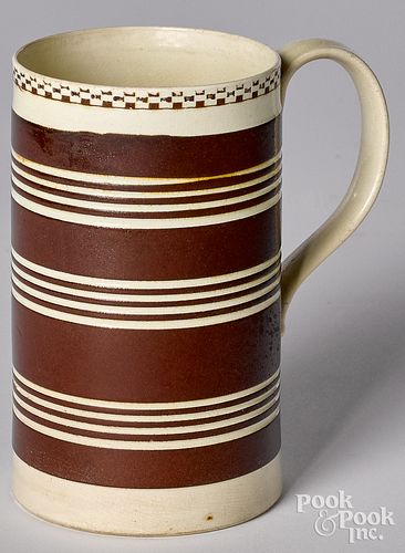 Mocha mug, with brown bands