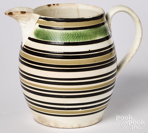 Mocha pitcher, with black and grey bands