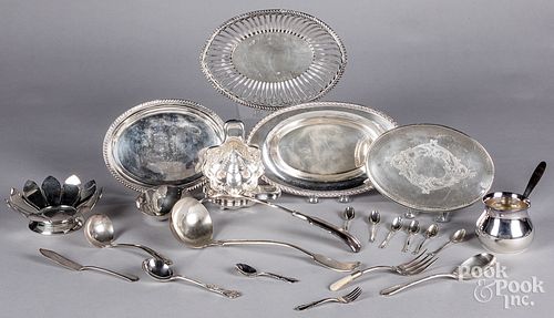Group of silver plated tablewares.