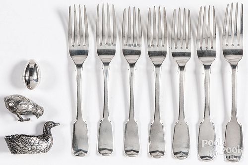 English silver forks and accessories
