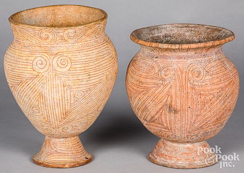 Two Chinese Neolithic style pottery jars