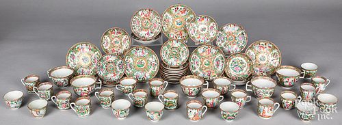 Chinese export rose medallion cups and saucers