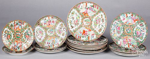 Chinese export porcelain rose medallion plates