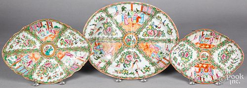 Chinese export rose medallion meat platters
