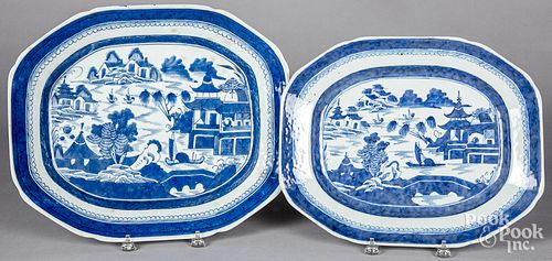 Two Chinese export porcelain Canton platters