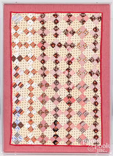 Two framed doll quilts, late 19th c.