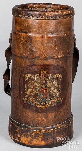 English leather fire bucket
