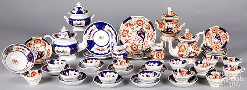 Gaudy Welsh porcelain teawares.