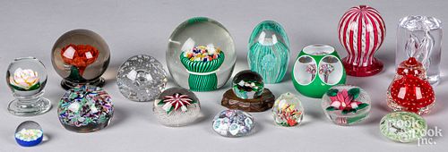 Collection of glass paperweights
