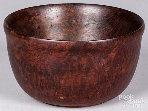 Burlwood bowl, 19th c.