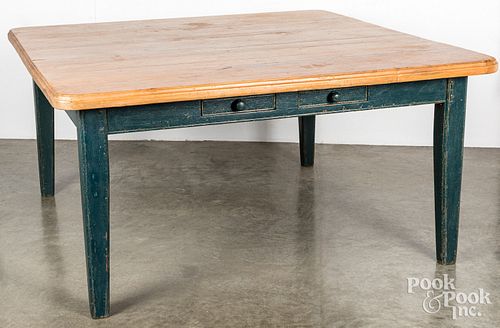 Country painted pine dining table