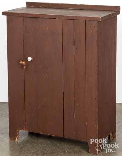 Small red painted cupboard, late 19th c.