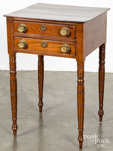 Sheraton mahogany two-drawer stand, ca. 1820
