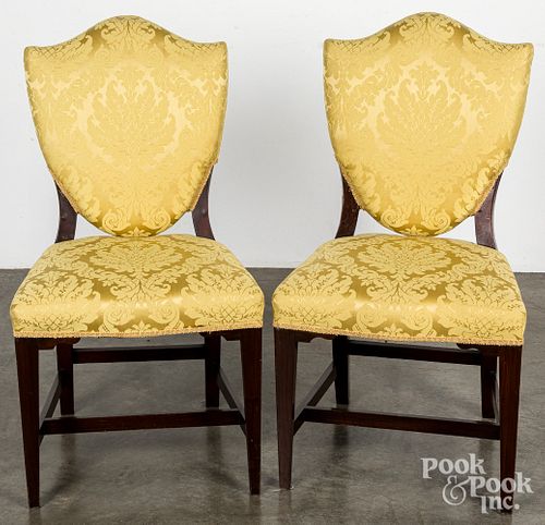 Pair of Hepplewhite mahogany side chairs, ca. 1810