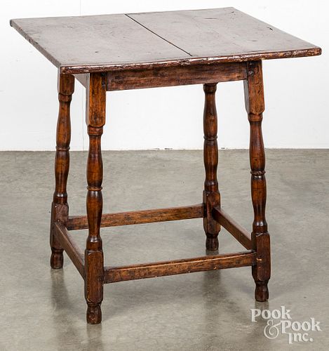 New England pine and maple tavern table, ca. 1800