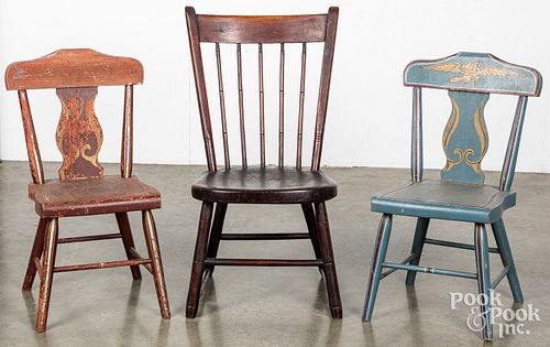 Three child's chairs.