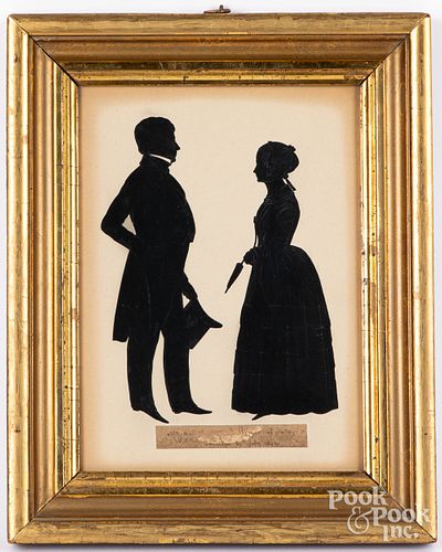 Attributed to Auguste Edouart, double silhouette