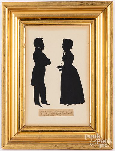Attributed to Auguste Edouart, double silhouette