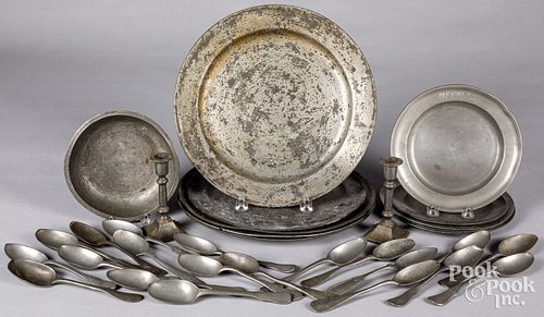 Pewter tablewares, 19th c.