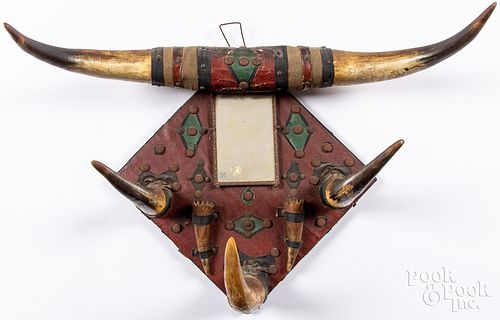 Horn hat rack, early 20th c.