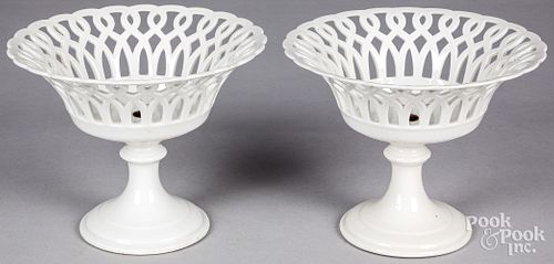 Pair of Haviland Limoges porcelain baskets