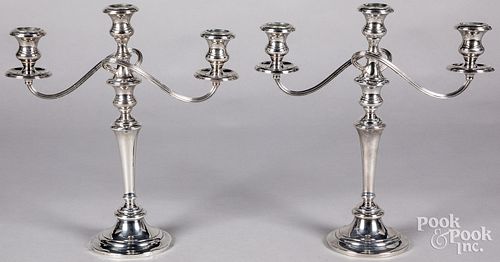 Pair of Gorham weighted sterling silver candelabra