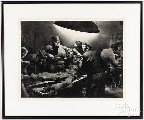 Robert Riggs lithograph Accident Ward