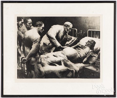 Robert Riggs lithograph Ward Rounds