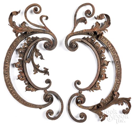 Pair of wrought iron architectural elements