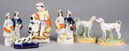 Six Staffordshire figures 19th c.