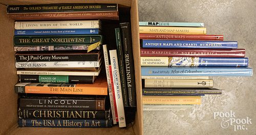 Group of antique and historical reference books.
