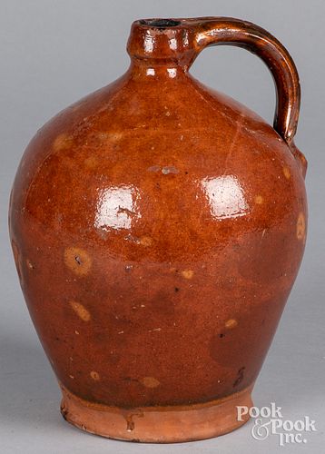 New England redware jug, 19th c.