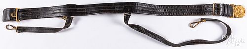 US Naval leather sword belt and buckle