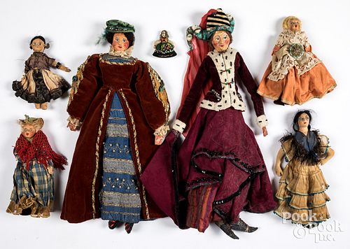 Seven miscellaneous dolls