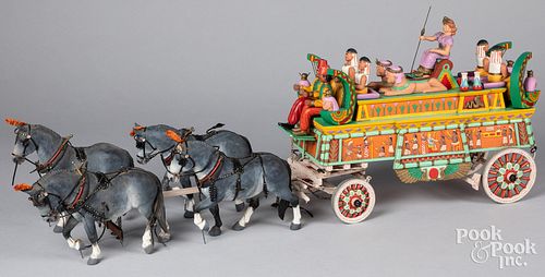 Roy Arnold folk art scale model circus wagon
