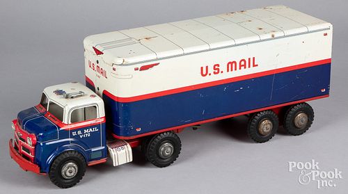 Marx US Mail tandem truck and trailer