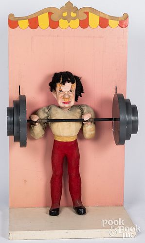 Animated weight lifter store display